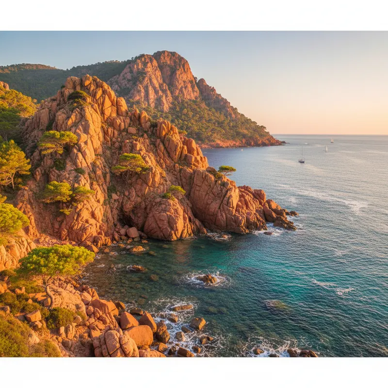 calanques esterel plages roches rouges vue