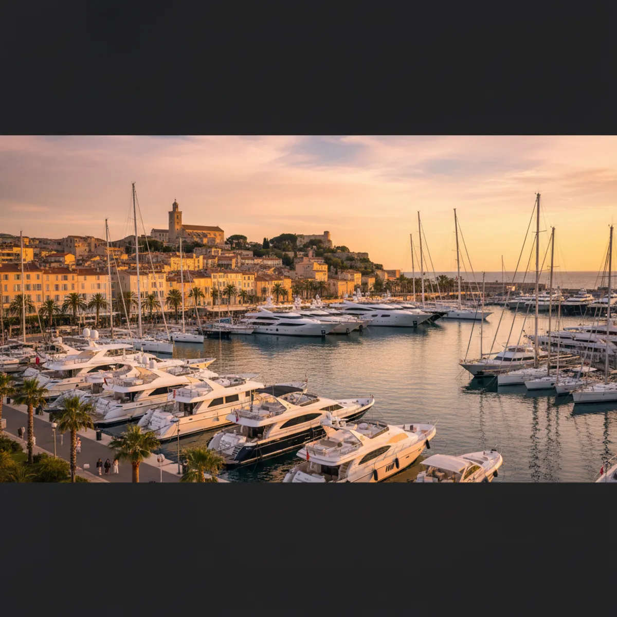 Plage privée de luxe sur la Croisette à Cannes avec parasols blancs