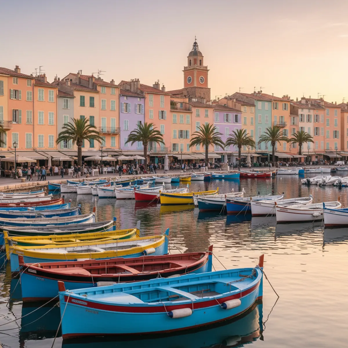 Club de plage privé à Pampelonne avec transats et restaurant vue mer