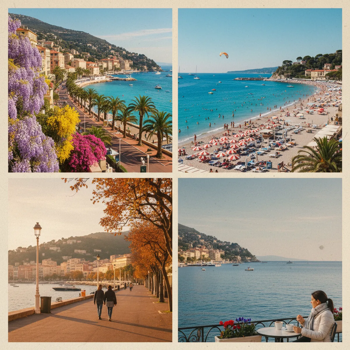 Côte d'Azur coucher soleil mer Méditerranée saison idéale Nice