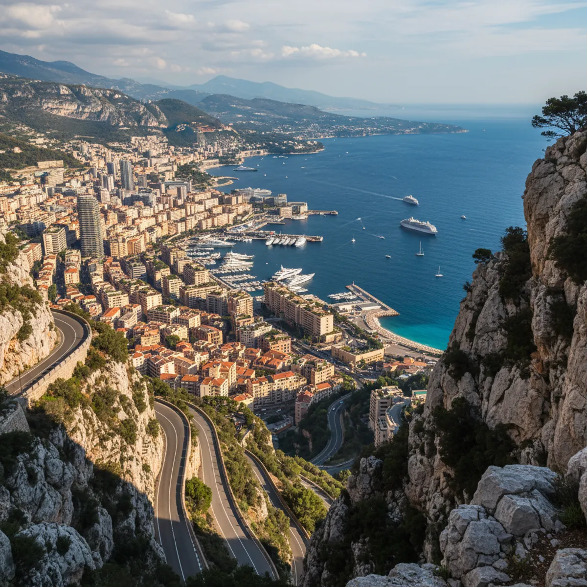 Point de vue Grande Corniche sur Èze village perché et cap Ferrat