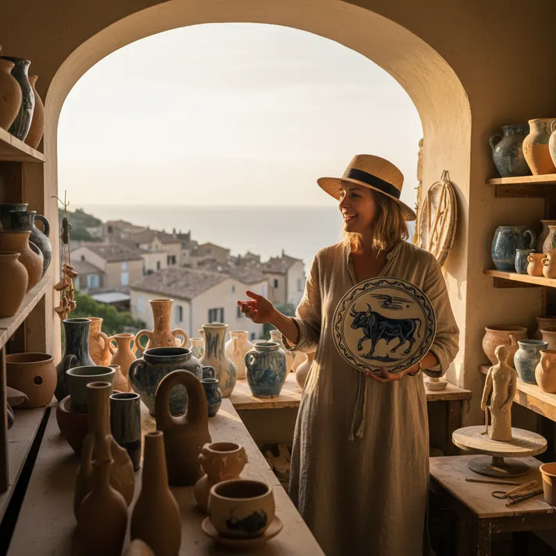 Vallauris Picasso — exemple de poterie d'art exposée dans le village